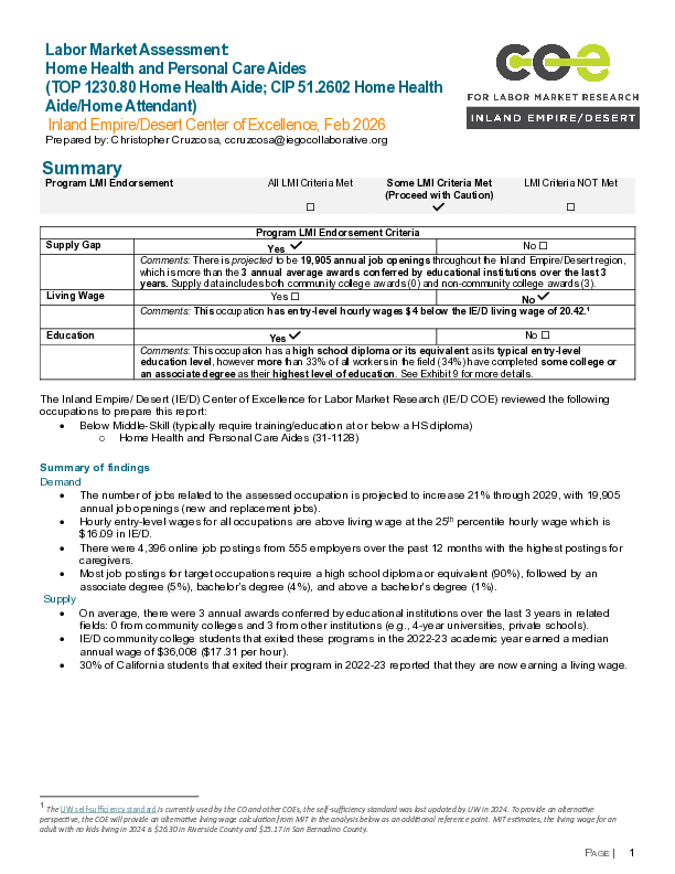 Home Health and Personal Care Aides