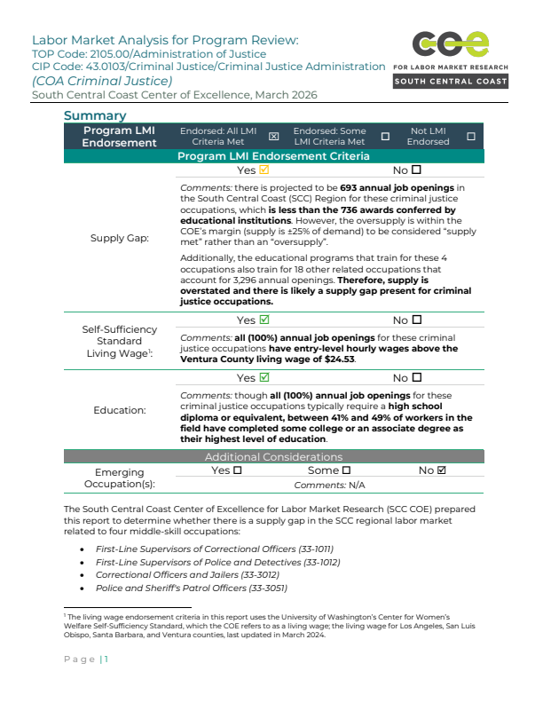 Corrections and Policing Occupations