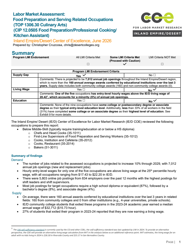 Food Preparation and Serving Related Occupations