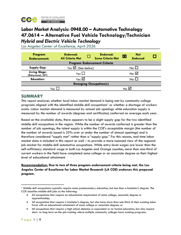 Hybrid and Electric Vehicle Technicians