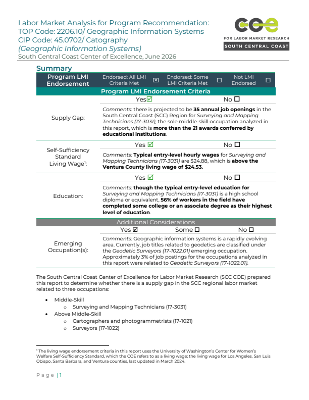 Geographic Information Systems Occupations