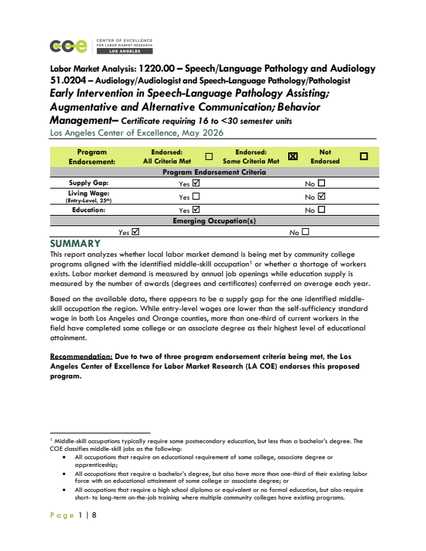 Speech-Language Pathology Assistants