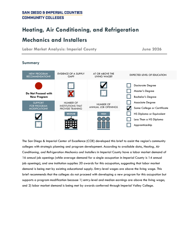 Heating, Air Conditioning, and Refrigeration Mechanics and Installers