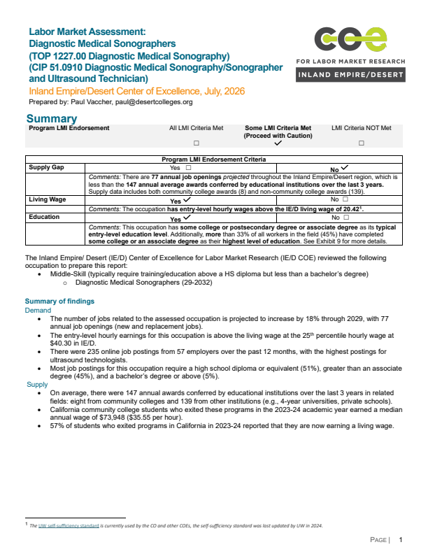 Diagnostic Medical Sonographers