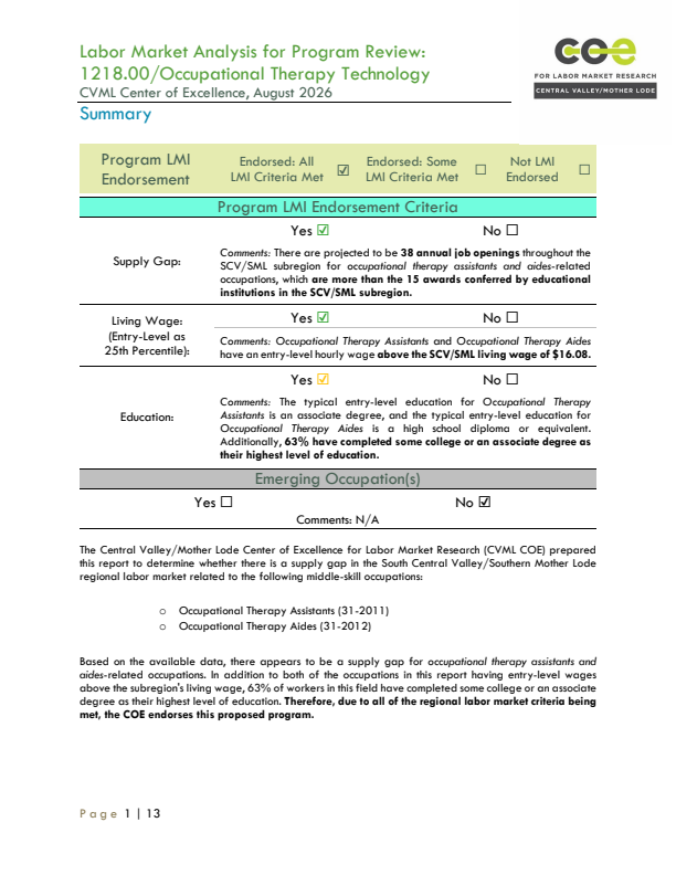 Occupational Therapy Assistants and Aides