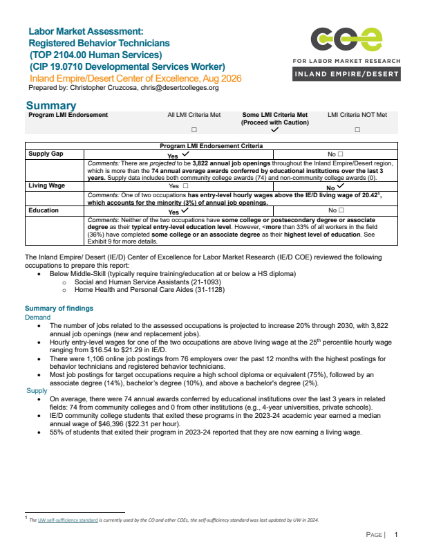 Registered Behavior Technicians