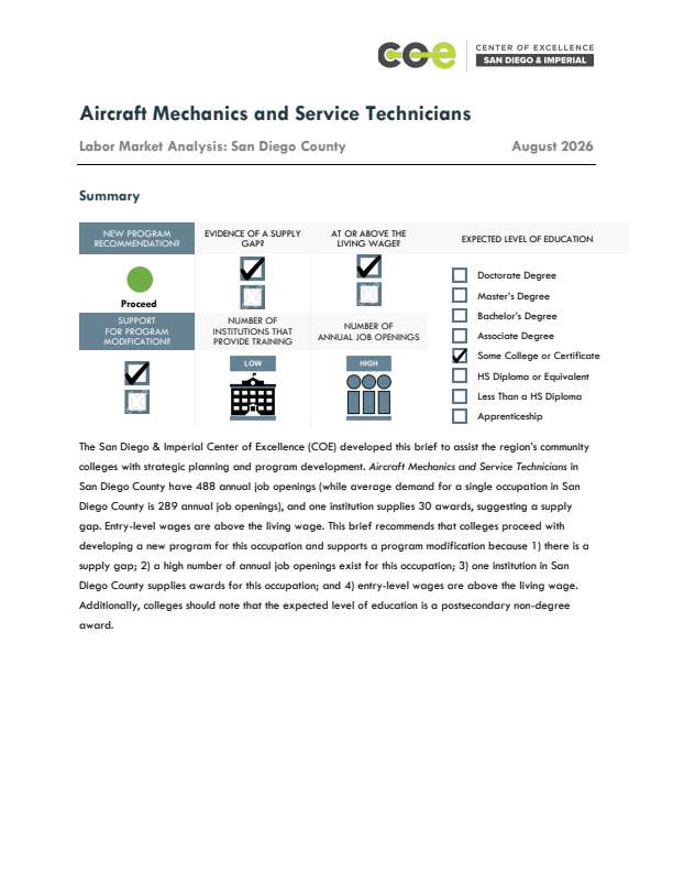 Aircraft Mechanics and Service Technicians